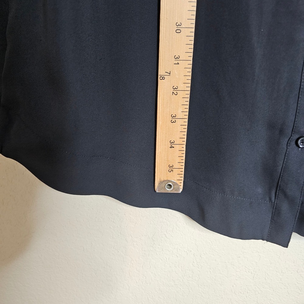 Express The Portofino Shirt Dress Womens Large Black Long Sleeve Zip Pocket - Picture 6 of 7